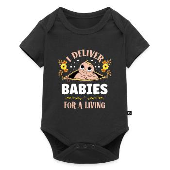I bring babies for a live gynecologist - Baby Premium short-sleeve bodysuit - black - Front