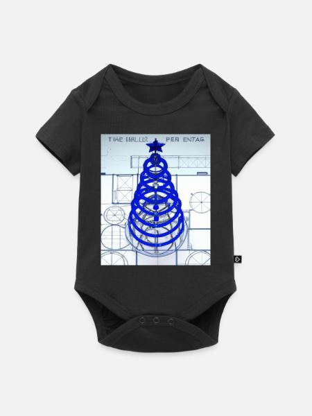 Weihnachten Weihnachtsbaum Schematic Blaupause - Baby Premium Kurzarmbody - Schwarz