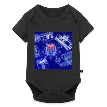 Christmas Christmas Tree Schematic Blueprint - Baby Premium short-sleeve bodysuit - black - Front