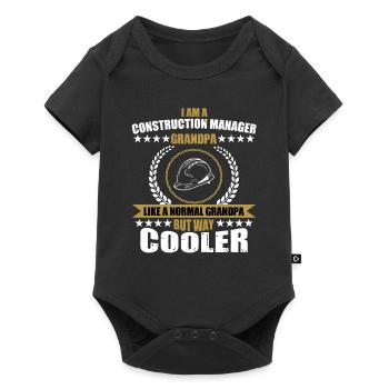 Lustiger Bauleiter Opa - Baby Premium Kurzarmbody - Schwarz - Vorne