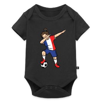 Dabbing Footballeuse Filles France Football - Body à manches courtes Premium Bébé - noir - Devant