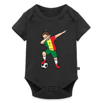 Dabbing Soccer Player Girl Senegal Soccer - Baby Premium short-sleeve bodysuit - black - Front