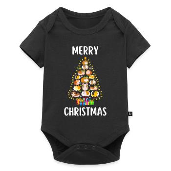 Joyeux Noël Drôle de Chemise de Noël - Body à manches courtes Premium Bébé - noir - Devant