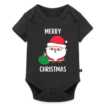 Joyeux Noël Drôle de Chemise de Noël - Body à manches courtes Premium Bébé - noir - Devant
