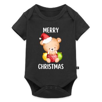 Merry Christmas Funny Christmas Shirt - Baby Premium short-sleeve bodysuit - black - Front