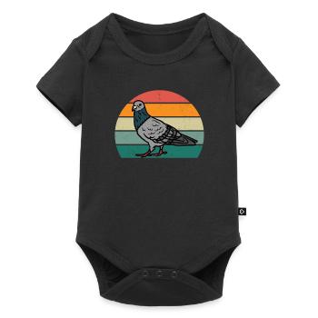 Pigeon feather pigeon flight pigeon flock pigeons - Baby Premium short-sleeve bodysuit - black - Front