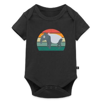 tapire tapirre elefanten elefant rüssel tapir - Baby Premium Kurzarmbody - Schwarz - Vorne