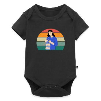 knitting knitter seamstressin sewing sewing needle - Baby Premium short-sleeve bodysuit - black - Front