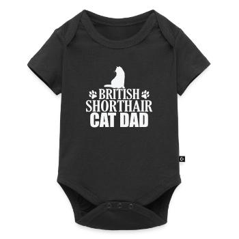 British Shorthair Cat Papa Pet Cat - Body à manches courtes Premium Bébé - noir - Devant