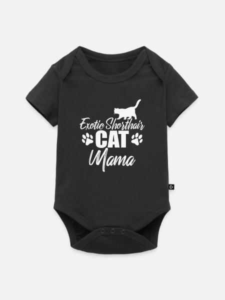 Exotic Shorthair Cat Mama Britisch Katze - Baby Premium Kurzarmbody - Schwarz