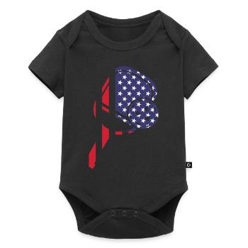 Pickleball Paddle American Flag - Baby Premium short-sleeve bodysuit - black - Front