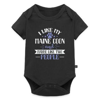 I Like my Maine Coon and Maybe like two People - Baby Premium short-sleeve bodysuit - black - Front