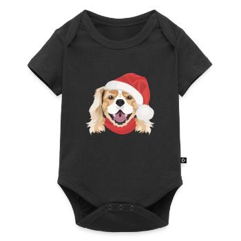 King Charles Spaniel Merry Christmas - Baby Premium short-sleeve bodysuit - black - Front