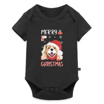 King Charles Spaniel Merry Christmas - Baby Premium short-sleeve bodysuit - black - Front