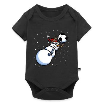 Gardien de but Snwoman Hommes Garçons Soccer Noël - Body à manches courtes Premium Bébé - noir - Devant