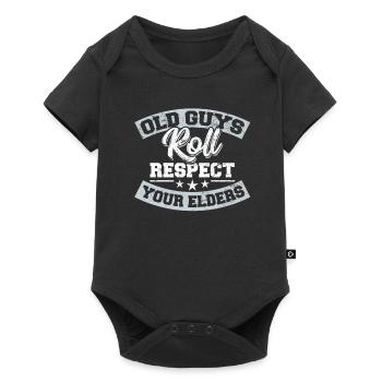 BJJ Old Guys Roll Brazilian Jiu Jitsu Training Jiu - Baby Premium short-sleeve bodysuit - black - Front