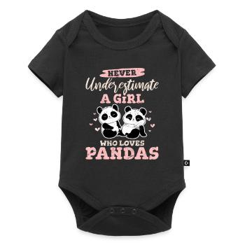 Never Underestimate A Girl Who Loves Pandas Hearts - Baby Premium short-sleeve bodysuit - black - Front
