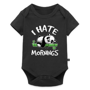 Je déteste les matins Mignon Panda Ours Pour Femmes Panda Lo - Body à manches courtes Premium Bébé - noir - Devant