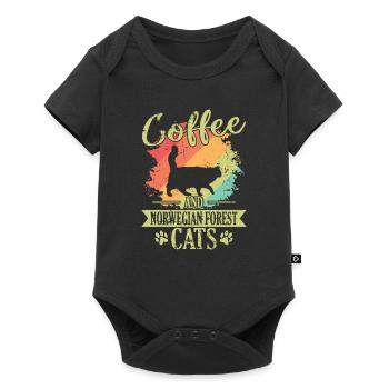 Coffee and Norwegian Forest Cats Hangover - Baby Premium short-sleeve bodysuit - black - Front