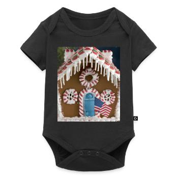 American Christmas Gingerbread House with US - Baby Premium short-sleeve bodysuit - black - Front