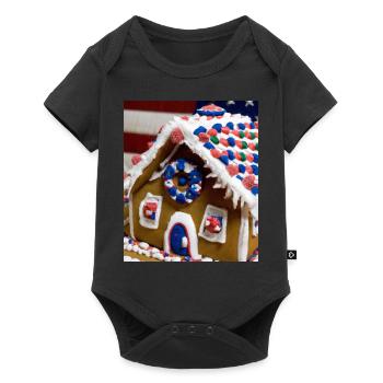 American Christmas Gingerbread House with US - Baby Premium short-sleeve bodysuit - black - Front
