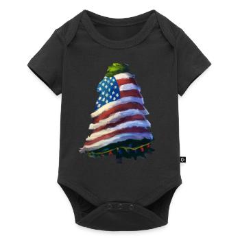 Arbre de Noël américain avec US - Body à manches courtes Premium Bébé - noir - Devant