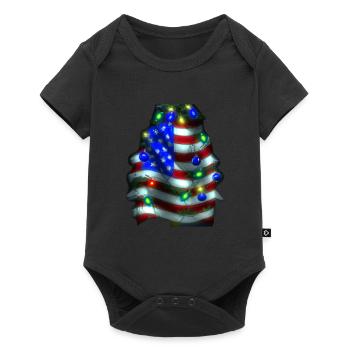American Christmas Christmas Tree with US - Baby Premium short-sleeve bodysuit - black - Front