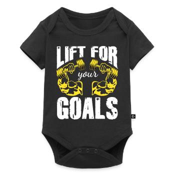 Lift For Your Goals Bodybuilding Gym - Body à manches courtes Premium Bébé - noir - Devant