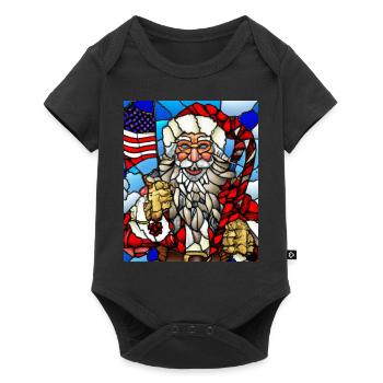 Noël américain Père Noël - Body à manches courtes Premium Bébé - noir - Devant