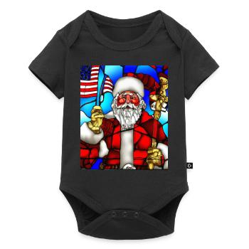 Noël américain Père Noël - Body à manches courtes Premium Bébé - noir - Devant