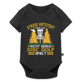 Disc Golf Stress Entsteht bei zu wenig Disc Golf - Baby Premium Kurzarmbody - Schwarz - Vorne