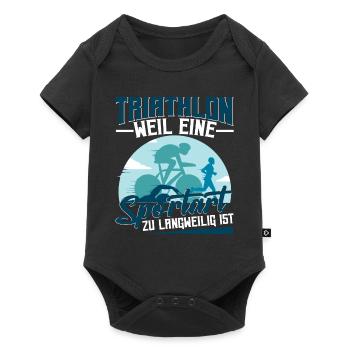 Triathlon weile eine Sportart zu langweilig ist - Baby Premium Kurzarmbody - Schwarz - Vorne