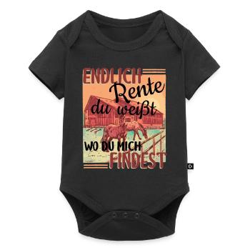 Reiter Pferd Endlich Rente weißt wo mich findest - Baby Premium Kurzarmbody - Schwarz - Vorne