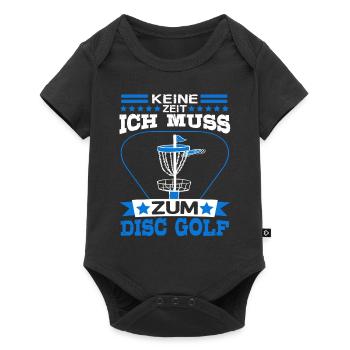 Disc Golf Keine Zeit muss zum Discgolf - Baby Premium Kurzarmbody - Schwarz - Vorne