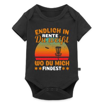 Disc Golf Rentner Du weißt wo du mich findest - Baby Premium Kurzarmbody - Schwarz - Vorne
