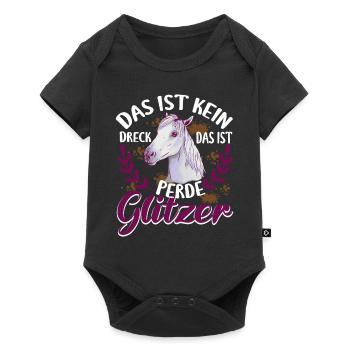 Pferd Reiterin Das ist kein Dreck - Baby Premium Kurzarmbody - Schwarz - Vorne