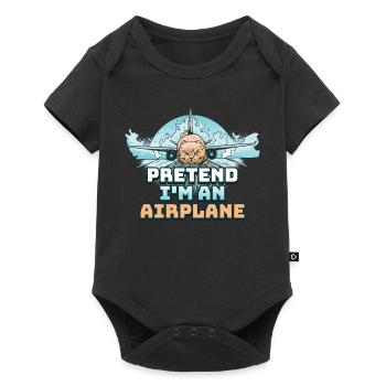 Pretend Im An Airplane Pilot Gift - Baby Premium short-sleeve bodysuit - black - Front