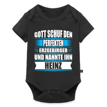Erzgebirge Mann Namen Sachsen Heinz - Baby Premium Kurzarmbody - Schwarz - Vorne