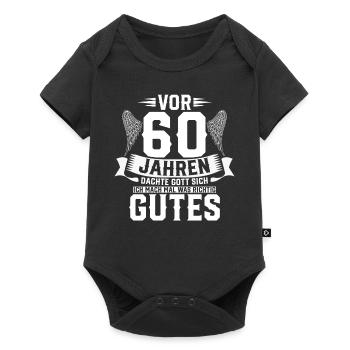 Vor 60 Jahren Dachte Gott Sich Ich Mach Mal Was - Baby Premium Kurzarmbody - Schwarz - Vorne