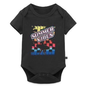 summer vibes Summer Sun Beach - Baby Premium short-sleeve bodysuit - black - Front