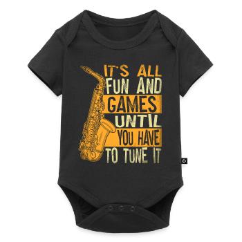 Saxophone Lecteur de saxophone - Body à manches courtes Premium Bébé - noir - Devant