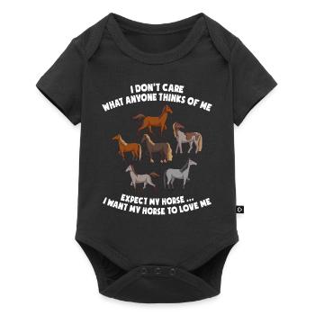 I Don't Care What Anyone Thinks Of Me Pferde - Baby Premium Kurzarmbody - Schwarz - Vorne