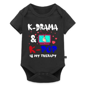 K-drama & K-pop est ma thérapie Aegyo Saranghae - Body à manches courtes Premium Bébé - noir - Devant