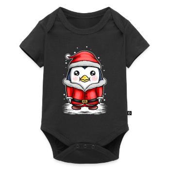 Kawaii Mignon Penguin Santa Robe dans la neige pour - Body à manches courtes Premium Bébé - noir - Devant