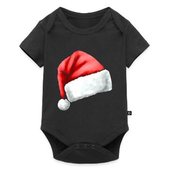 Chapeau de Père Noël - Body à manches courtes Premium Bébé - noir - Devant