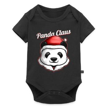 Panda déguisé en Père Noël à Noël - Body à manches courtes Premium Bébé - noir - Devant