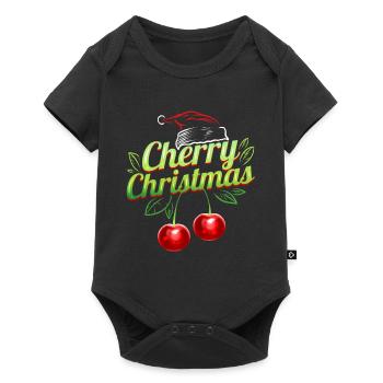 Cherry Christmas Santas Hat Merry Christmas - Baby Premium Kurzarmbody - Schwarz - Vorne