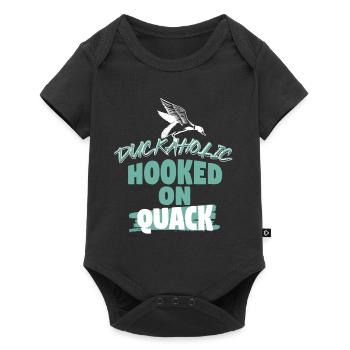 Duckaholic Hooked On Quack - Baby Premium short-sleeve bodysuit - black - Front