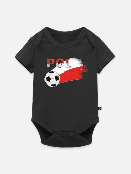 Fahne Polen - Baby Premium Kurzarmbody - Schwarz