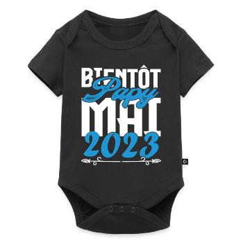 Cadeau Annonce grossesse bientôt Papy Mai 2023. - Body à manches courtes Premium Bébé - noir - Devant